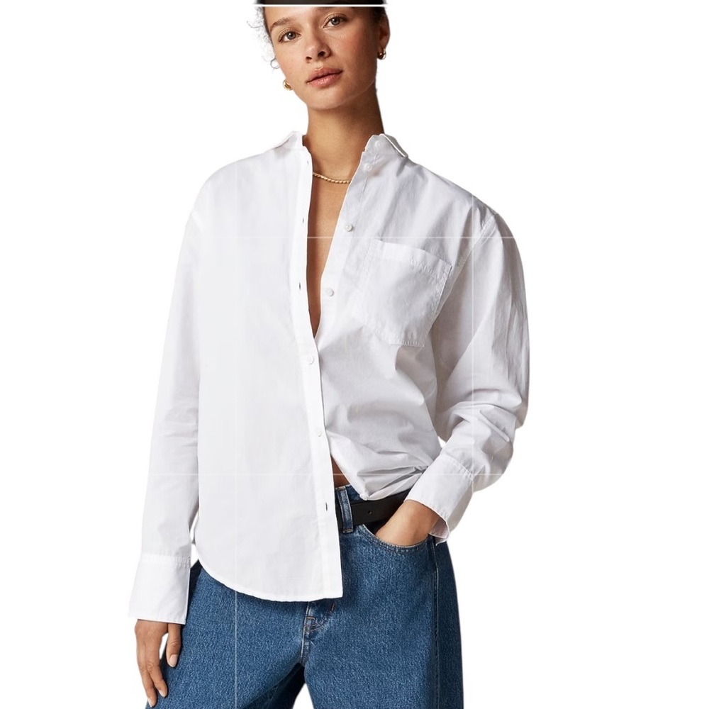 NEW J. CREW Women's Garçon classic shirt in cotton poplin white NWT Size 14